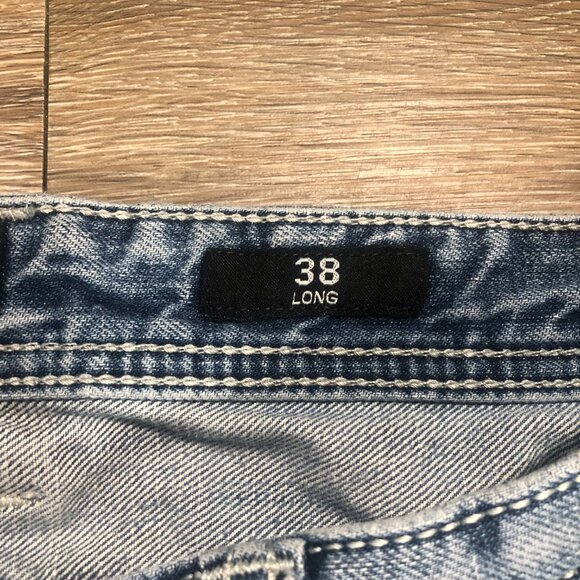 Affliction Black Premium Jeans Size 39x33 Cooper Bootcut Distressed Embroidered - Picture 7 of 10